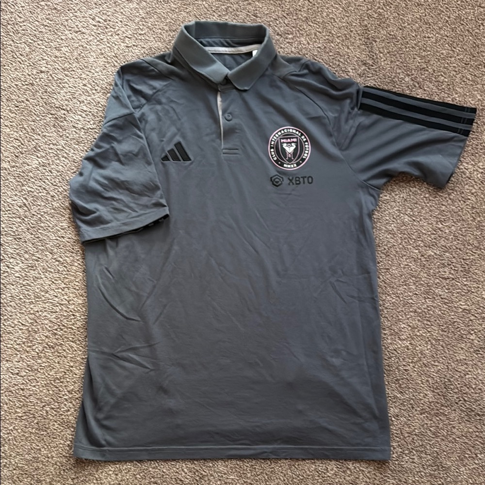 Inter Miami Adidas Gray Men's Polo Shirt
